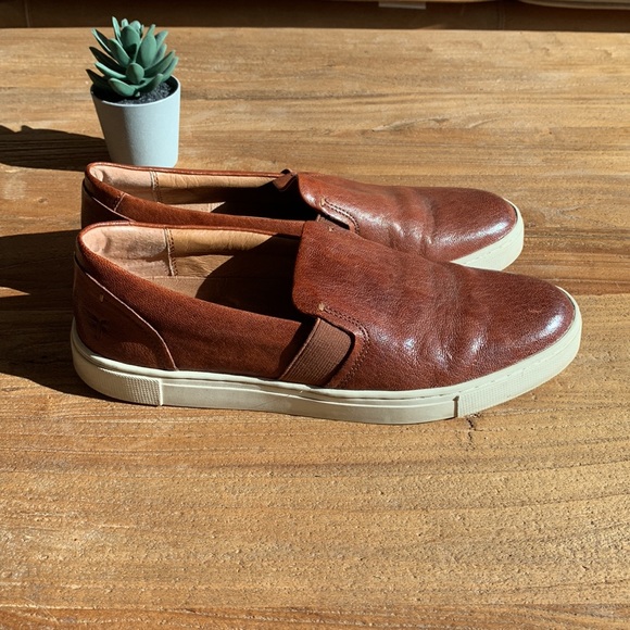 Frye + Ivy + Slip-On + Cognac Brown + Size 7 + Leather Women's Shoe - Picture 2 of 8